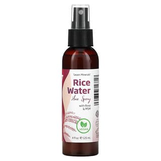 Seven Minerals, Spray para el cabello con agua de arroz con rosas y MSM`` 120 ml (4 oz. Líq.)