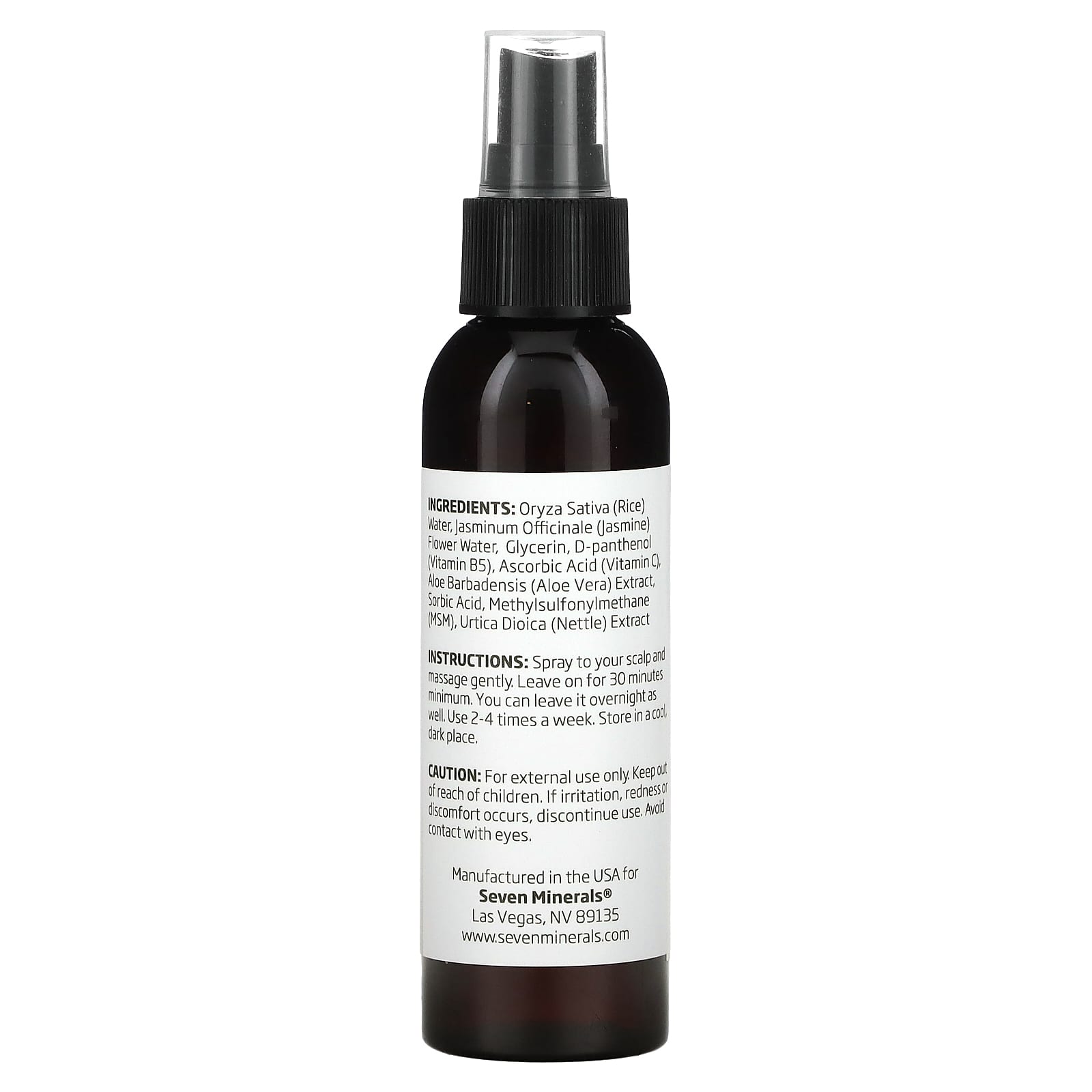 Seven Minerals, Rice Water Hair Spray with Nettle, Aloe Vera & Jasmine ...