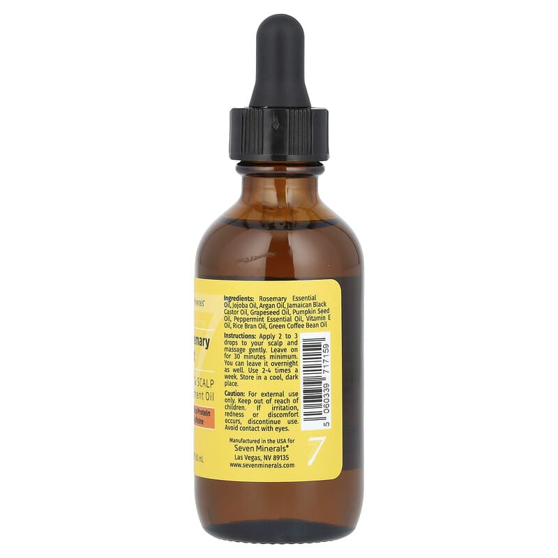 ローズマリーミント、髪＆頭皮用トリートメントオイル、米タンパク質