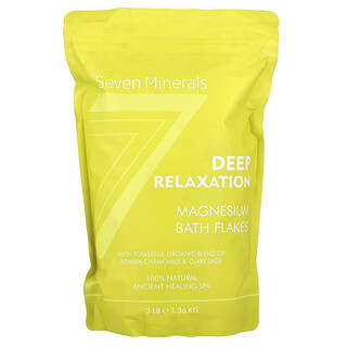 Seven Minerals, Deep Relaxation, Magnesium Bath Flakes, Roman Chamomile & Clary Sage, 3 lb (1.36 kg)