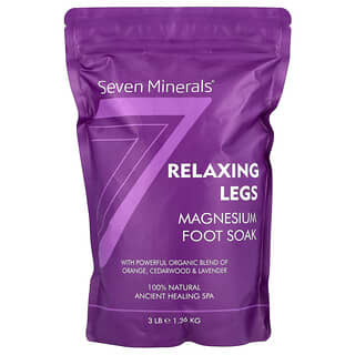 Seven Minerals, Relaxant pour les jambes, Bain de pieds au magnésium, Orange, cèdre et lavande, 1,36 kg