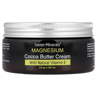 Seven Minerals, Crema de manteca de cacao con magnesio, con vitamina E natural`` 237 ml (8 oz)