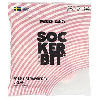 Sockerbit, Шведские конфеты, пенистая клубника Dream, 80 г