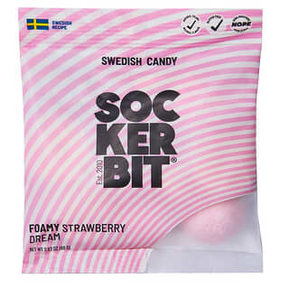 Sockerbit, Caramelo sueco, Sueño de fresa espumosa, 80 g (2,82 oz)