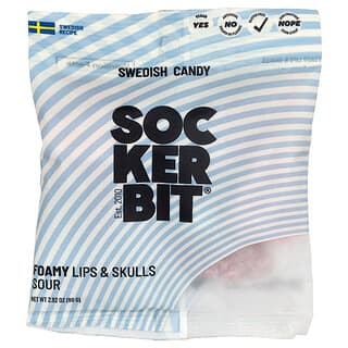 Sockerbit, Swedish Sweets, Foamy Lips & Skulls, Sour, 2.82 oz (80 g)