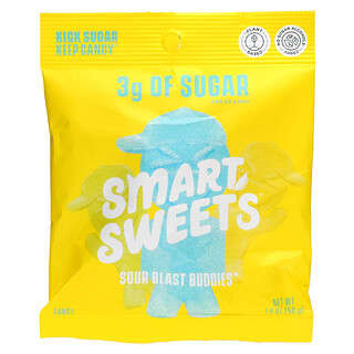 SmartSweets, رفاقا لاذعة حامضة ، التوت ، توت العليق الأزرق ، الليمون الحامض ، البرتقال ، 1.8 أونصة (50 جم)