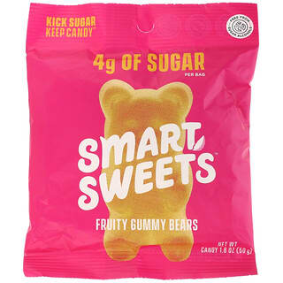 SmartSweets, 프루티 구미젤리 곰, 라즈베리, 사과, 레몬, 복숭아, 50g(1.8oz)