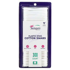 Swisspers, Plastic Stick Cotton Swabs, 300 Count