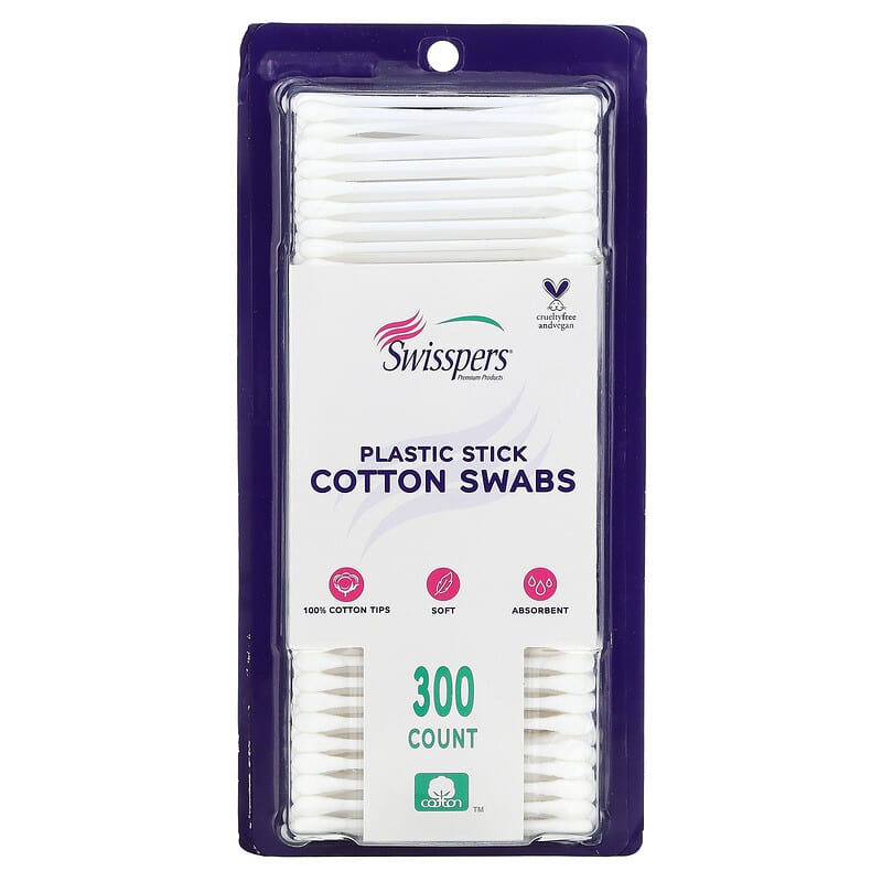 Classic Cotton Swabs Plastic Stick 300 count - Body One Products