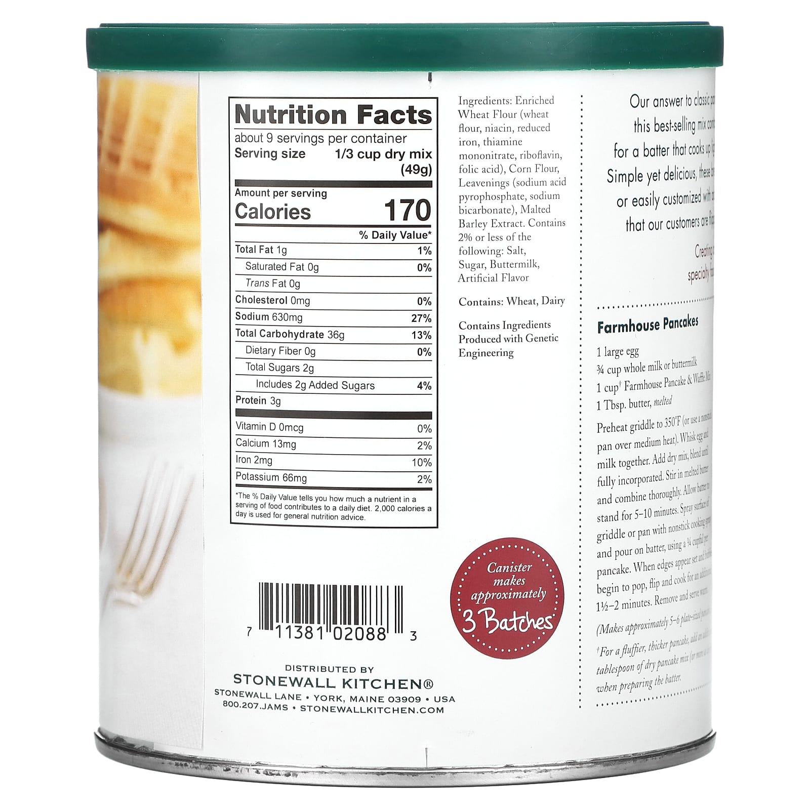 Stonewall Kitchen Farmhouse Pancake And Waffle Mix 16 Oz 453 6 G