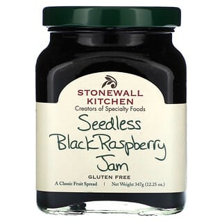 Stonewall Kitchen, Seedless Black Raspberry Marmelade, schwarze Himbeermarmelade ohne Kerne, 347 g (12,25 oz.)