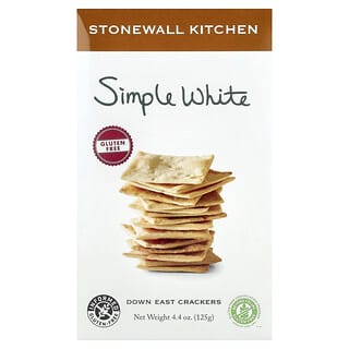 Stonewall Kitchen, Down East Crackers, Gluten Free, Simple White, 4.4 oz (125 g)