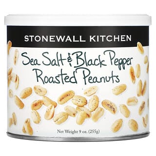 Stonewall Kitchen, 海塩＆ブラックペッパーローストピーナッツ、255g（9オンス）