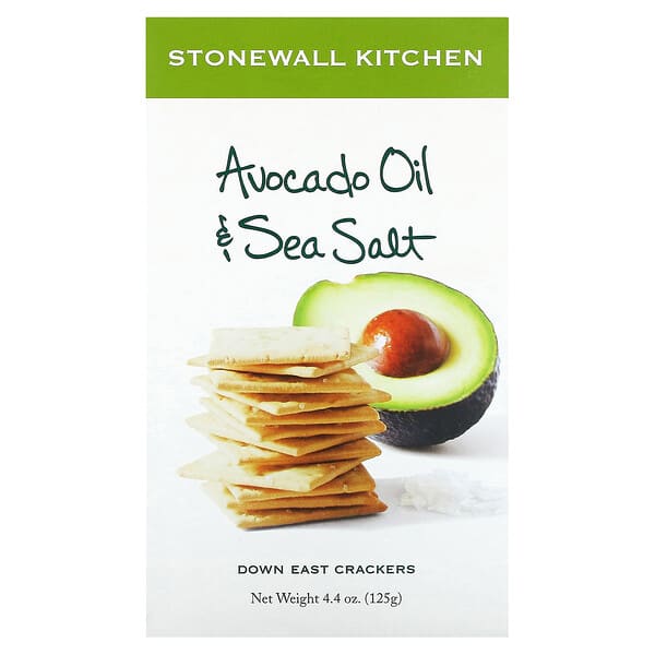 Stonewall Kitchen, Down East Crackers, Avocado Oil &amp; Sea Salt, 4.4 oz (125 g)