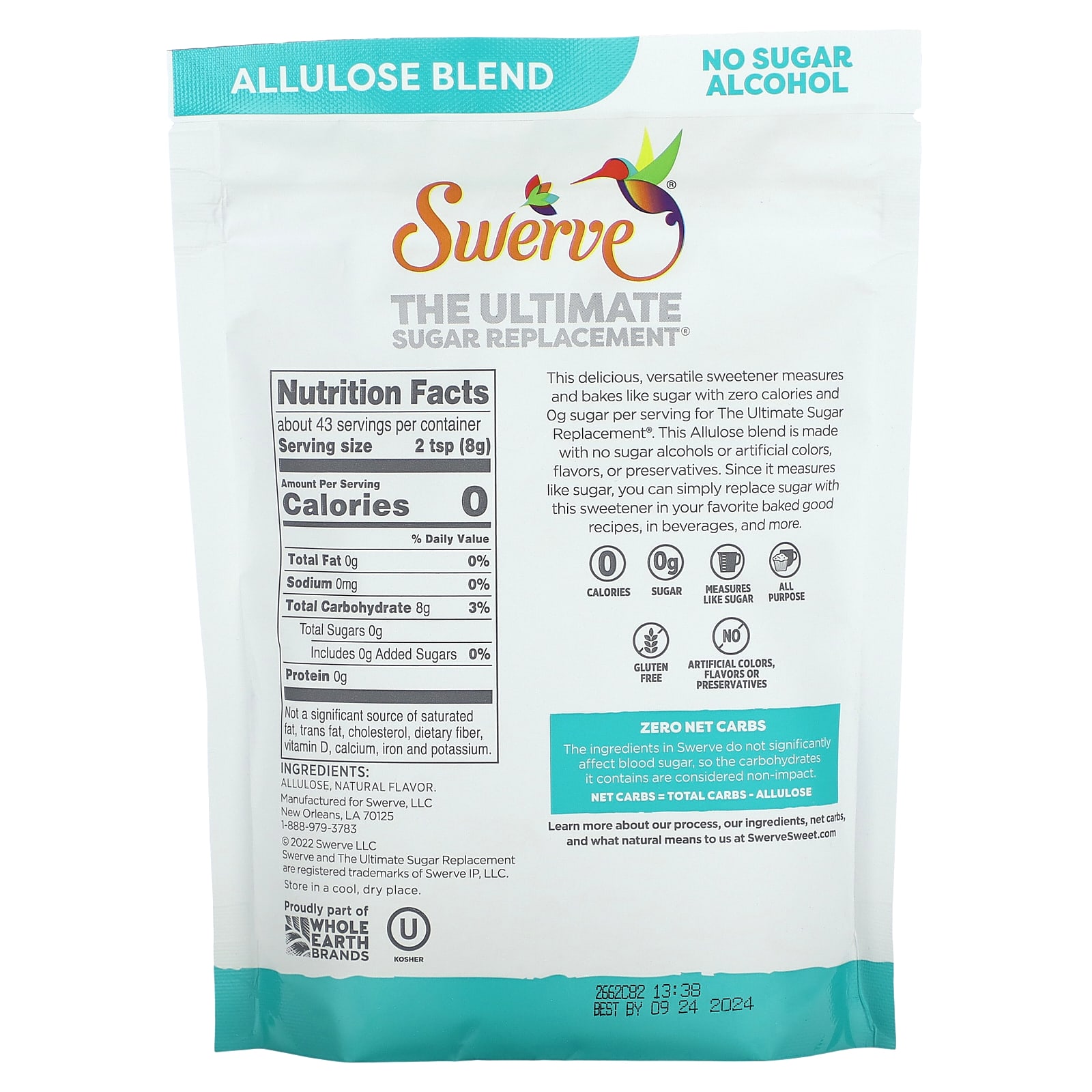 Swerve, The Ultimate Sugar Replacement, Allulose Blend, 12 oz (340 g)