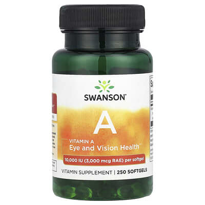 Swanson, Vitamin A, 10,000 IU (3000 mcg RAE), 250 Softgels