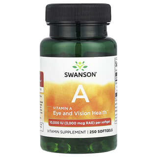 Swanson, Vitamin A, 10,000 IU (3,000 mcg RAE), 250 Softgels