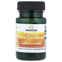 Complément Beta Carotene Swanson - 10000 UI - 100 Gélules - Neuf