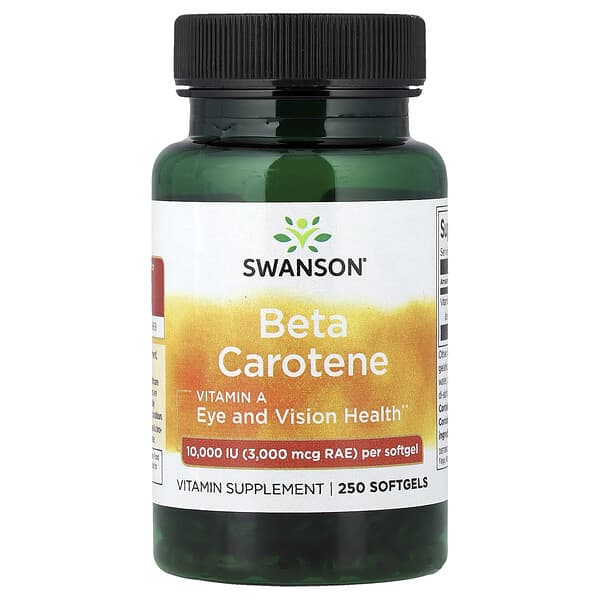 Swanson Beta Carotene, 3,000 mcg RAE (10000 IU), 250 Softgels