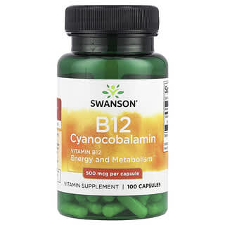 Swanson, Vitamina B12, 500 mcg, 100 Cápsulas