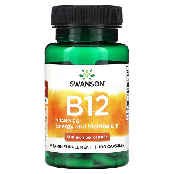 Swanson, Vitamin B12, 500 Mcg, 100 Capsules