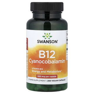 Swanson, Vitamin B12, 500 mcg, 250 Vegan Capsules