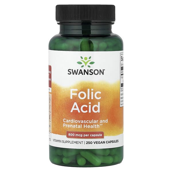 Folic Acid, 800 mcg, 250 Vegan Capsules