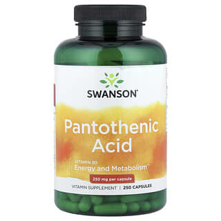 Swanson, Pantothenic Acid, 250 mg, 250 Capsules