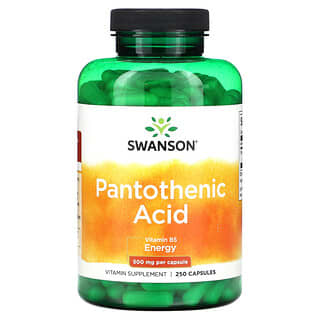 Swanson, Ácido Pantotênico, 500 mg, 250 Cápsulas