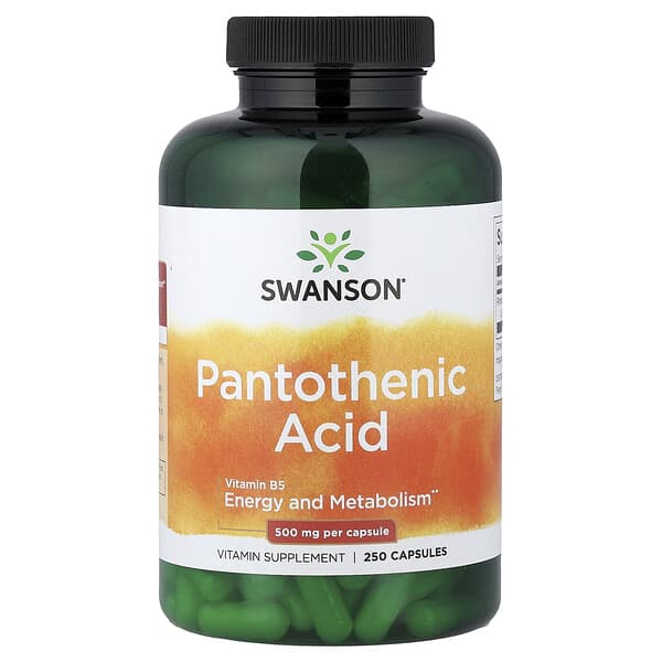 Swanson Pantothenic Acid, 500 mg, 250 Capsules
