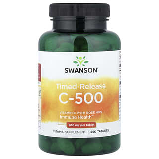 Swanson, Zamanlı Salımlı C-500, 500 mg, 250 Tablet