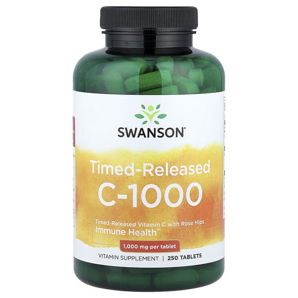 Swanson, 維生素 C-1000，含玫瑰果，緩釋，1,000 毫克，250 片