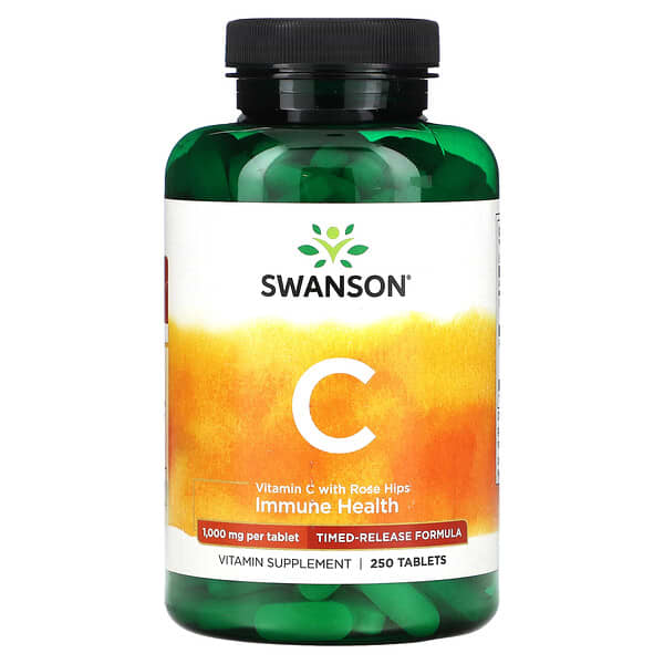 Swanson, Vitamin C with Rose Hips, 1,000 mg, 250 Tablets
