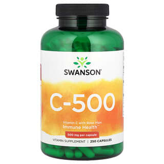 Swanson, 维生素 C，含玫瑰果，机体抵抗健康，500 毫克，250 粒胶囊
