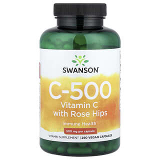 Swanson, C-500, Vitamin C With Rose Hips, 250 Vegan Capsules