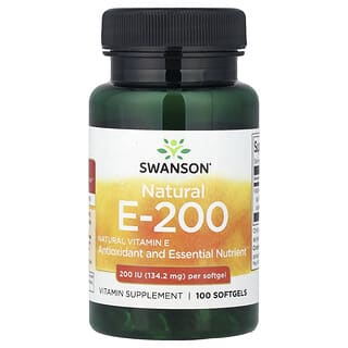 Swanson, Természetes E-vitamin, 134,2 mg, 100 lágyzselé