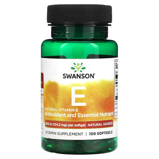 Swanson, Vitamina E natural, 134,2 mg, 100 cápsulas blandas