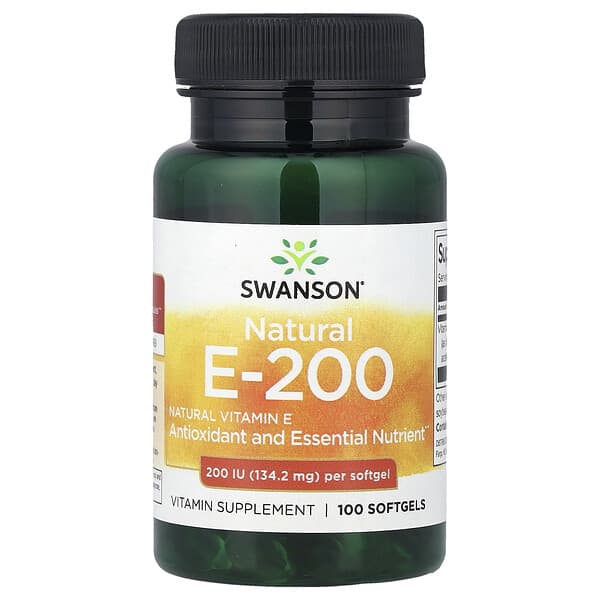 Swanson Natural Vitamin E, 134.2 mg (200 IU), 100 Softgels