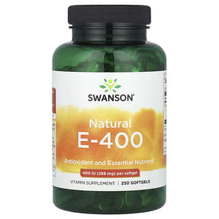 Swanson, Vitamina E, 400 UI, 250 Cápsulas Softgel