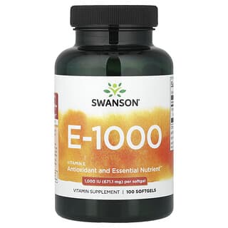 Swanson, 천연 E, 1,000IU, 소프트젤 100정