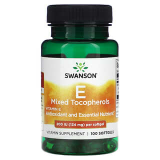 Swanson, Vitamin E Mixed Tocopherols, 200 IU (134 mg), 100 Softgels