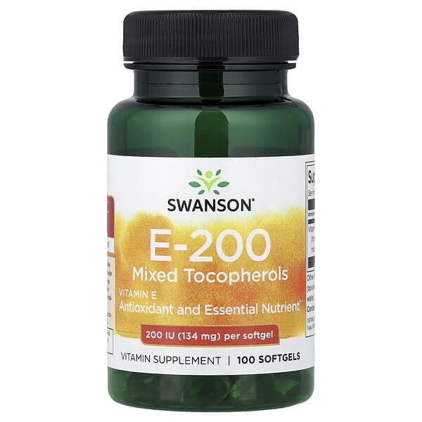 Vitamin E Mixed Tocopherols, 134 mg (200 IU), 100 Softgels