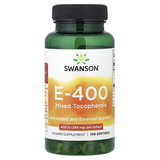 Swanson, E-400, Mixed Tocopherols, 268 mg (400 IU), 100 Softgels