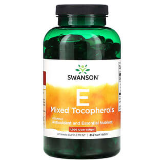 Swanson, Mélange de tocophérols à la vitamine E, 1000 UI, 250 capsules à enveloppe molle