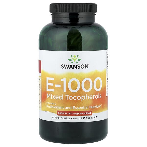 Vitamin E-1000, Mixed Tocopherols, 1000 IU (671.1 mg), 250 Softgels