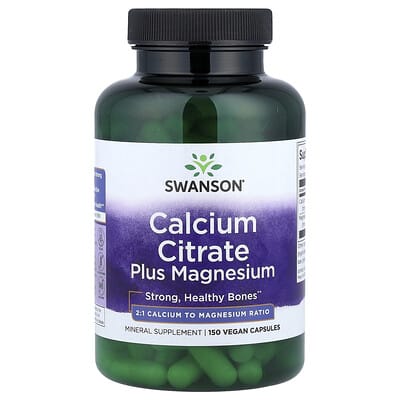 Swanson, Calcium Citrate with Magnesium, 150 Vegetarian Capsules