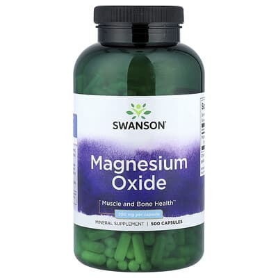 Swanson, Magnesium Oxide, 400 mg, 500 Capsules (200 mg per capsule