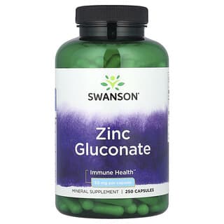 Swanson, Gluconato de Zinco, 50 mg, 250 Cápsulas