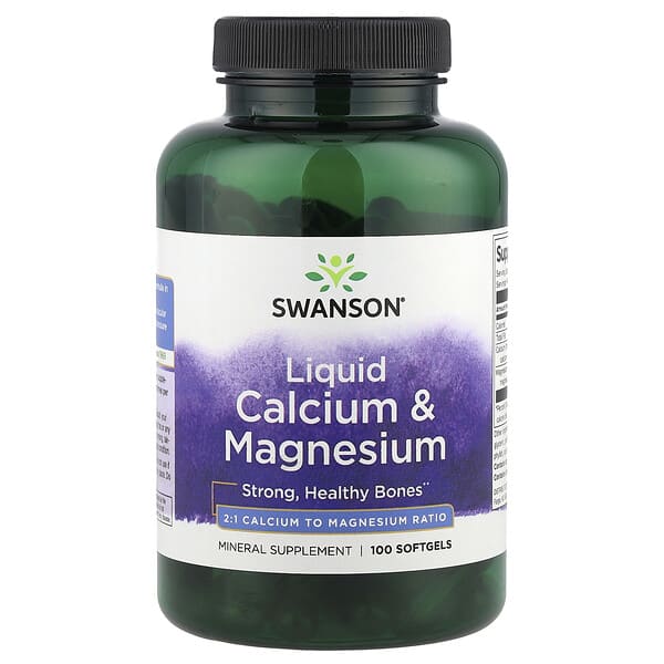 Swanson Vitamins, 액상 칼슘 & 마그네슘, 소프트젤 100정
