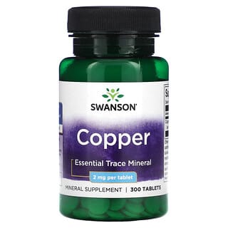 Swanson, Cobre, 2 mg, 300 Comprimidos